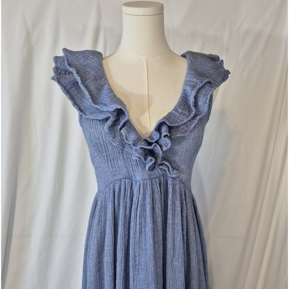 Hatch Womens Blue Gauzy Cotton The Sarah Maternity Midi Dress US 2 - Picture 5 of 9